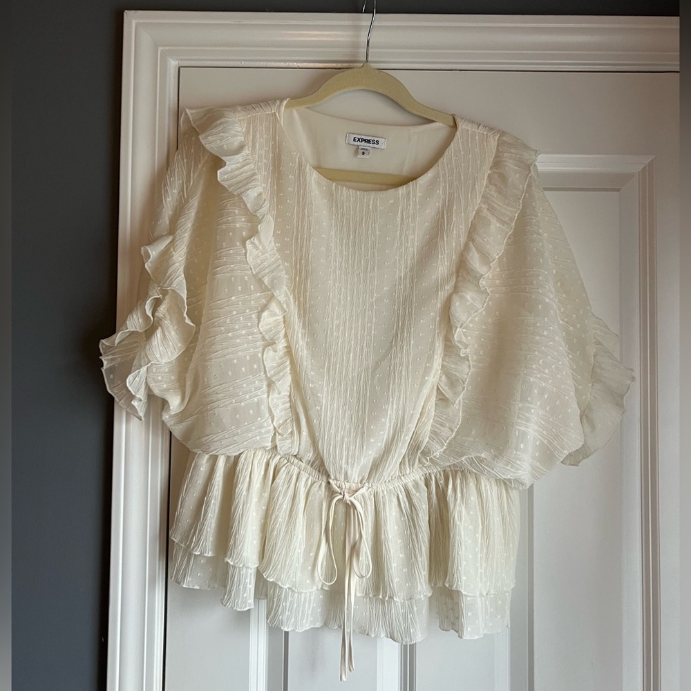 Flouncy Cream Express Blouse